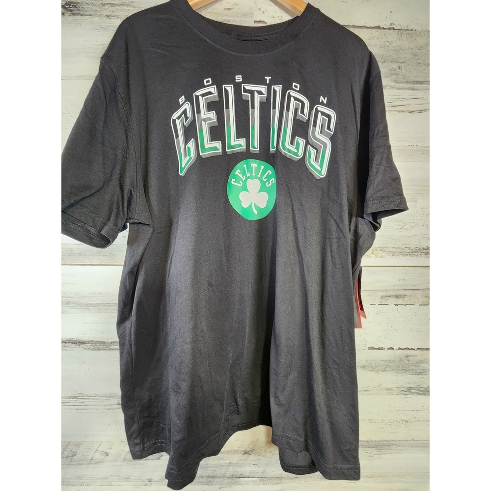 Ultra Game NBA Boston Celtics T-Shirt Mens XXL Black Graphic Tee NWT